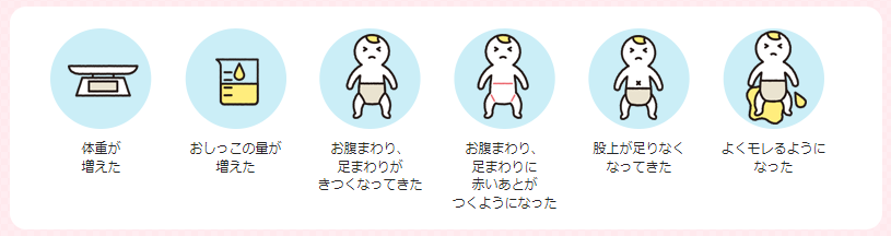 オムツ テープ ショップ から パンツ いつ